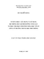 Tuyển chọn   xây dựng và sử dụng hệ thống bài tập bồi dưỡng năng lực tự học cho học sinh phần hóa học vô cơ lớp 11 ở trường trung học phổ thông 
