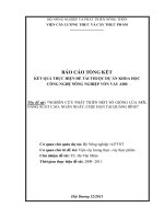 Nghiên cứu phát triển một số giống lúa mới, năng suất cao, ngắn ngày, chịu hạn tại quảng bình 