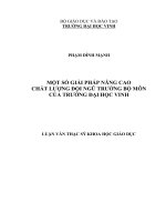 Một số giải pháp nâng cao chất lượng đội ngũ trưởng bộ môn của trường đại học vinh 