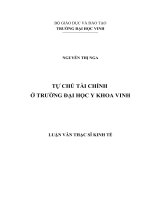 Tự chủ tài chính ở trường Đại học Y Khoa Vinh