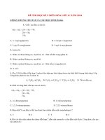 Đề thi học kì 2 môn Hóa lớp 11 năm 2014 (P2)