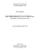 Đặc điểm hồi ký của Vũ Bằng