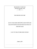 Quản lý hoạt động bồi dưỡng chuyên môn cho giáo viên trường mầm non huyện Gò Công Tây tỉnh Tiền Giang
