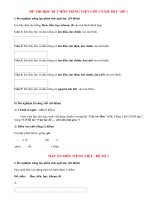 Đề thi học kì 2 lớp 1 môn Tiếng Việt năm 2014