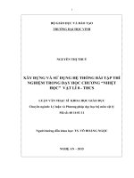 Xây dựng và sử dụng hệ thống bài tập thí nghiệm trong dạy học chương Nhiệt học Vật lí 8  THPT