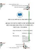 XÂY DỰNG CHIẾN LƯỢC KINH DOANH ĐẾN NĂM 2020 CHO CÔNG TY CỔ PHẦN SỮA  VIỆT NAM  VINAMILK