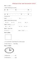 Đề thi học kì 2 lớp 1 môn Toán có đáp án năm 2014
