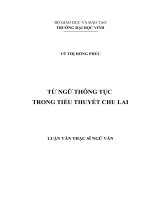 Từ ngữ thông tục trong tiểu thuyết Chu Lai