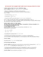 Đề thi thử tốt nghiệp THPT môn Toán năm 2014 tỉnh Tây Ninh