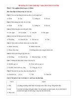 Đề thi học kì 2 lớp 7 môn Sinh học năm 2014 THCS Cát Hải