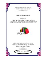 MỘT SỐ GIẢI PHÁP NÂNG CAO CHẤT LƯỢNG HOẠT ĐỘNG CỦA TỔ CHUYÊN MÔN