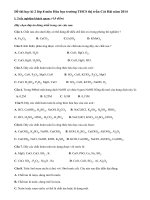 Đề thi học kì 2 lớp 8 môn Hóa có đáp án năm 2014