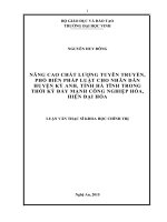 Nâng cao chất lượng tuyên truyền, phổ biến pháp luật cho nhân dân huyện Kỳ Anh, tỉnh Hà Tĩnh trong thời kỳ đẩy mạnh công nghiệp hóa, hiện đại hóa