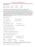 Đề thi học kì 2 môn Anh lớp 11 có đáp án năm 2014 (P3)