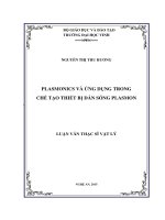 Plasmonics và ứng dụng trong chế tạo thiết bị dẫn sóng Plasmon