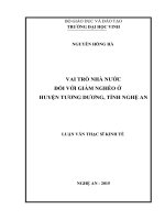 Vai trò nhà nước đối với giảm nghèo ở Huyện Tương Dương, Tĩnh Nghệ An