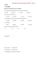 Đề thi học kì 2 lớp 3 môn Toán năm 2014 - TH Tân An