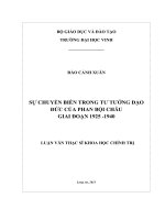 Sự chuyển biến trong tư tưởng đạo đức của Phan Bội Châu giai đoạn 1925  1940