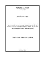 Vận dụng các cấp độ dạy học giải quyết vấn đề vào dạy học giải bài tập chủ đề phương trình  hệ phương trình ở trường trung học phổ thông