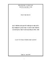 Quá trình giải quyết mối quan hệ giữa hai nhiệm vụ dân tộc và dân chủ trong cách mạng Việt Nam giai đoạn 1930  1945