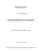 Ứng dụng phần mềm tương tác active inspire để dạy môn hình học ở trường phổ thông