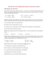 Đề thi thử tốt nghiệp THPT môn Lý có đáp án năm 2014 (P4)