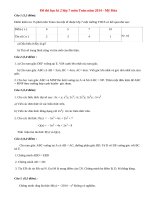 Đề thi học kì 2 lớp 7 môn Toán năm 2014 THCS Mỹ Hòa