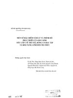 Một số đặc điểm tâm lý và trình độ phát triển của học sinh đầu cấp i về trí tuệ, động cơ học tập và khả năng lĩnh hội tri thức