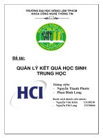 Bài tiểu luận quản lý kết quả học sinh trung học