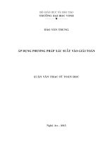 Áp dụng phương pháp xác suất vào giải toán