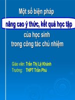 Một số biện pháp nâng cao ý thức, kết quả học tập của học sinh trong công tác chủ nhiệm