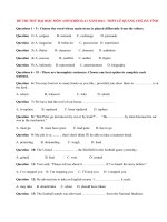 Đề thi thử đại học môn Tiếng Anh khối D,A1 năm 2014 THPT Lê Quảng Chí,Hà Tĩnh