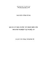 Quản lý nhà nước về thuế đối với doanh nghiệp tại Nghệ An