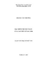 Đặc điểm truyện ngắn của Cao Tiến Lê sau 1986