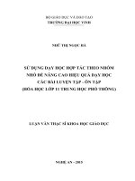 Sử dụng dạy học hợp tác theo nhóm nhỏ để nâng cao hiệu quả dạy học các bài luyện tập  ôn tập (Hóa học lớp 11 Trung học phổ thông)