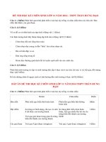 Đề thi học kì 2 môn Sinh lớp 11 năm 2014 THPT Trần Hưng Đạo