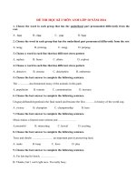 Đề thi học kì 2 môn Anh lớp 10 năm 2014 (P5)