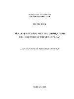 Rèn luyện kỹ năng viết thư cho học sinh tiểu học theo lý thuyết lập luận