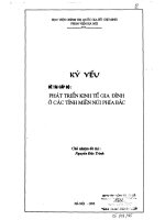 Phát triển kinh tế gia đình ở các tỉnh miền núi phía bắc