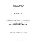 Thiết kế tình huống dạy học hình học ở trường Trung học phổ thông theo định hưởng phát triển năng lực cho học sinh