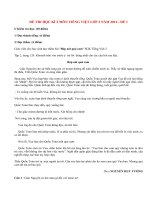 Đề thi học kì 2 lớp 2 môn Tiếng Việt năm 2014