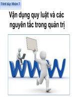 Vận dụng quy luật và các nguyên tắc trong quản trị
