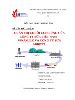 QUẢN TRỊ CHUỖI CUNG ỨNG CỦA CÔNG TY SỮA VIỆT NAM – VINAMILK VÀ CÔNG TY SỮA ABBOTT.