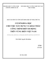 CƠ sở KHOA học  CHO VIỆC xây DỰNG và KHAI THÁC  CÔNG TRÌNH BIỂN DI ĐỘNG  TRÊN VÙNG BIỂN VIỆT NAM