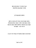 Rèn luyện kĩ năng toán học hóa tình huống thực tiến cho học sinh trung học phổ thông dạy học tổ hợp  xác suất