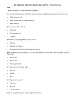 Đề thi học kì 2 lớp 5 môn Khoa học năm 2014 - TH Long Mai 1