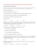 Đề thi thử đại học môn Hóa khối A,B THPT Nguyễn Khuyến năm 2014