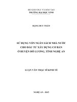 Sử dụng vốn ngân sách nhà nước cho đầu tư xây dựng cơ bản ở huyện Đô Lương, Tỉnh Nghệ An