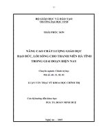 Nâng cao chất lượng giáo dục đạo đức, lối sống cho thanh niên Hà Tĩnh trong giai đoạn hiện nay