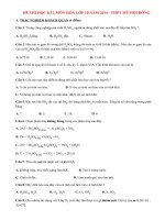 Đề thi học kì 2 môn Hóa lớp 10 năm 2014 THPT Mỹ Hội Đông